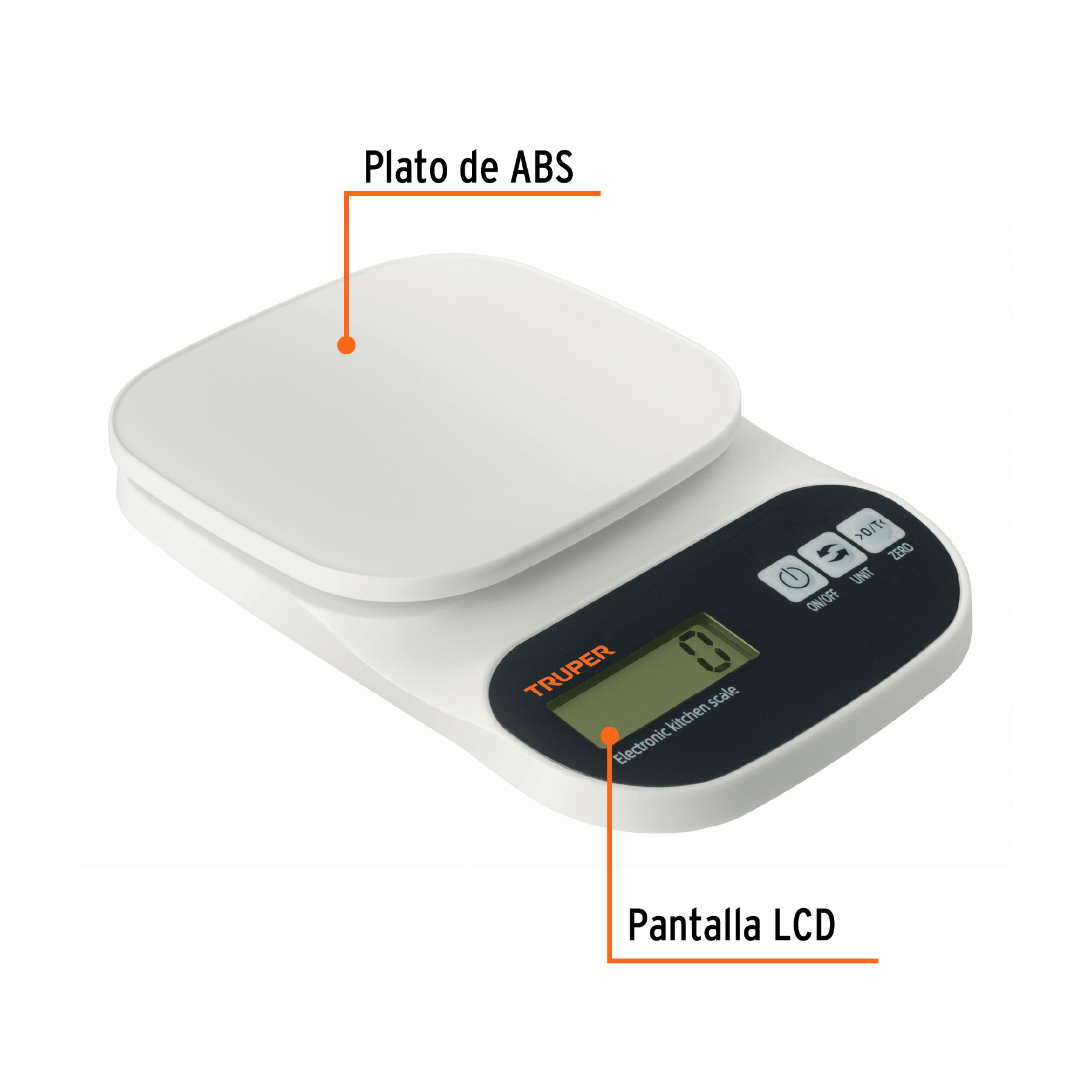 Báscula digital para cocina, capacidad 5 kg - BASE-5EP / 15161