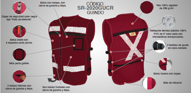 CHALECO RESCATISTA GUINDA JYRSA T/CHICA