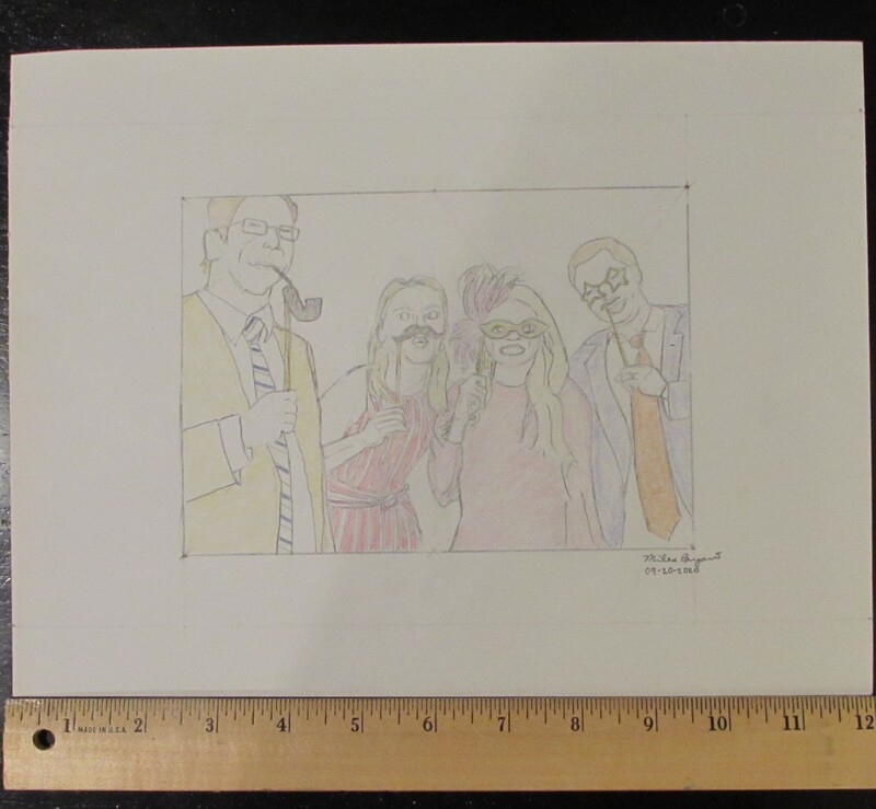 wedding party drawing