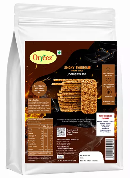 Smoky Babeque Puffed Brown Rice Bar Korean style