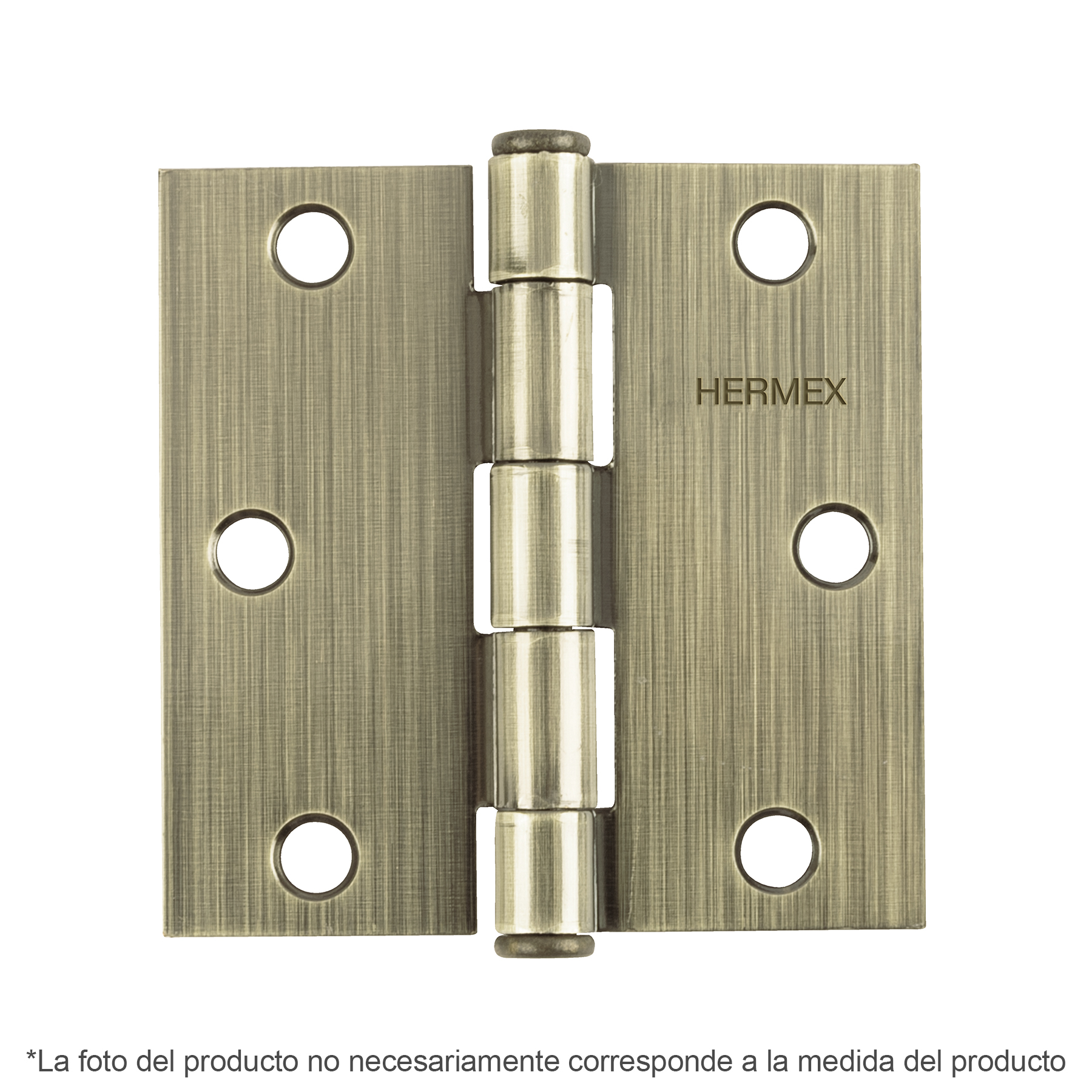 Bisagra cuadrada 2', acero latonado antiguo, plana - BC-202P / 43249