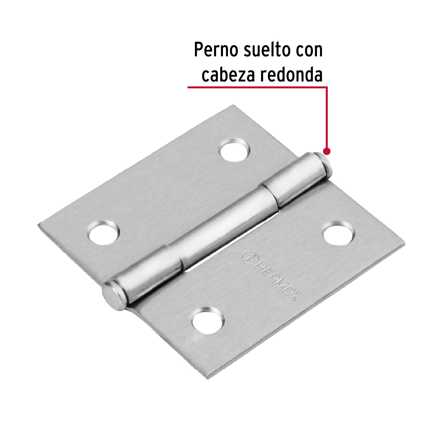 Bisagra cuadrada 2', acero cromo mate, plana - BC-203P / 43259