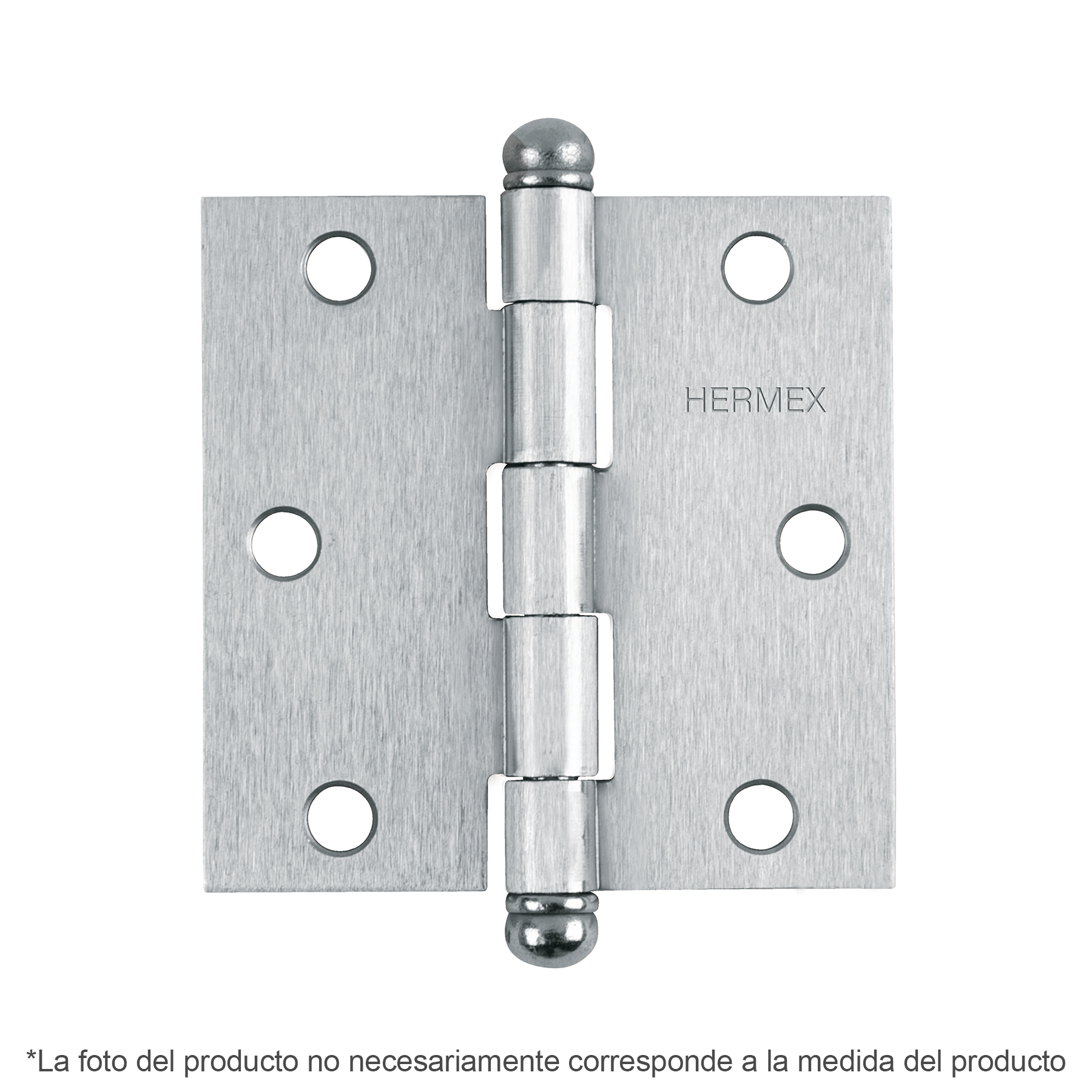 Bisagra cuadrada 2', acero cromo mate, redonda - BC-203R / 43254