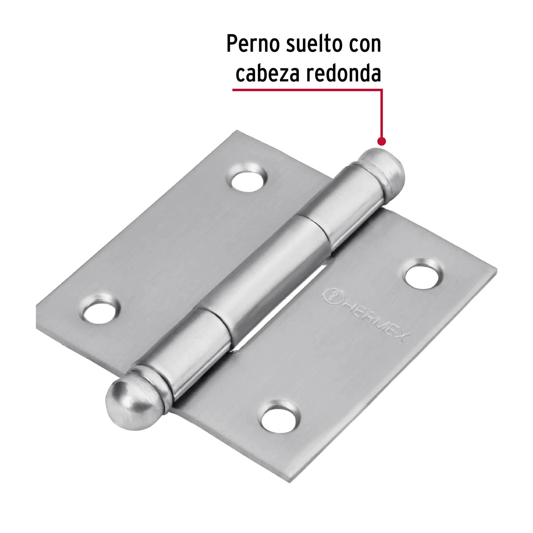 Bisagra cuadrada 2', acero inoxidable, redonda - BC-204R / 43220