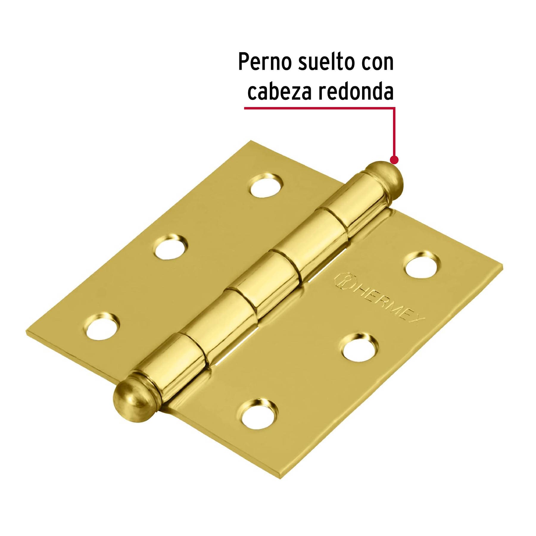 Bisagra cuadrada 2-1/2',acero latonado, redonda - BC-251R / 43231
