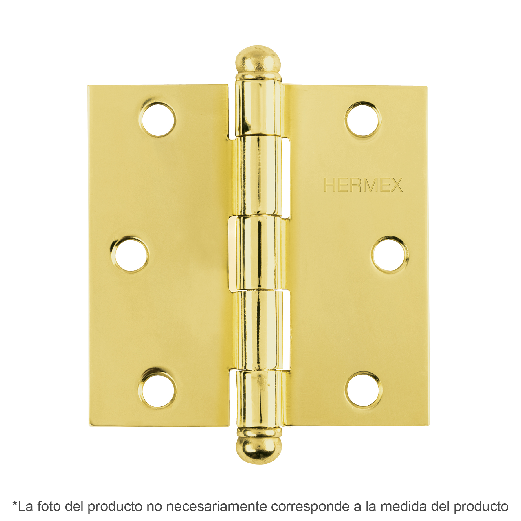 Bisagra cuadrada 2-1/2',acero latonado, redonda - BC-251R / 43231