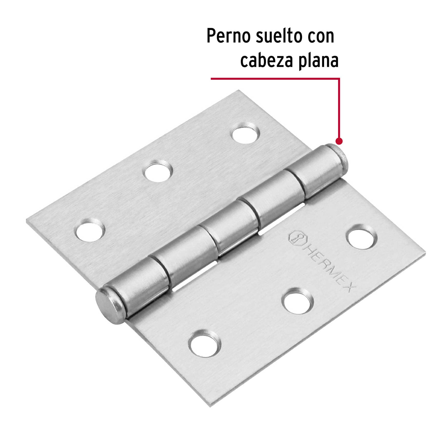 Bisagra cuadrada 2-1/2', acero cromo mate, plana - BC-253P / 43260