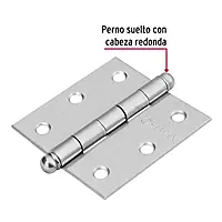 Bisagra cuadrada 2-1/2', acero cromo mate, redonda - BC-253R / 43255