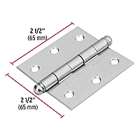 Bisagra cuadrada 2-1/2', acero cromo mate, redonda - BC-253R / 43255