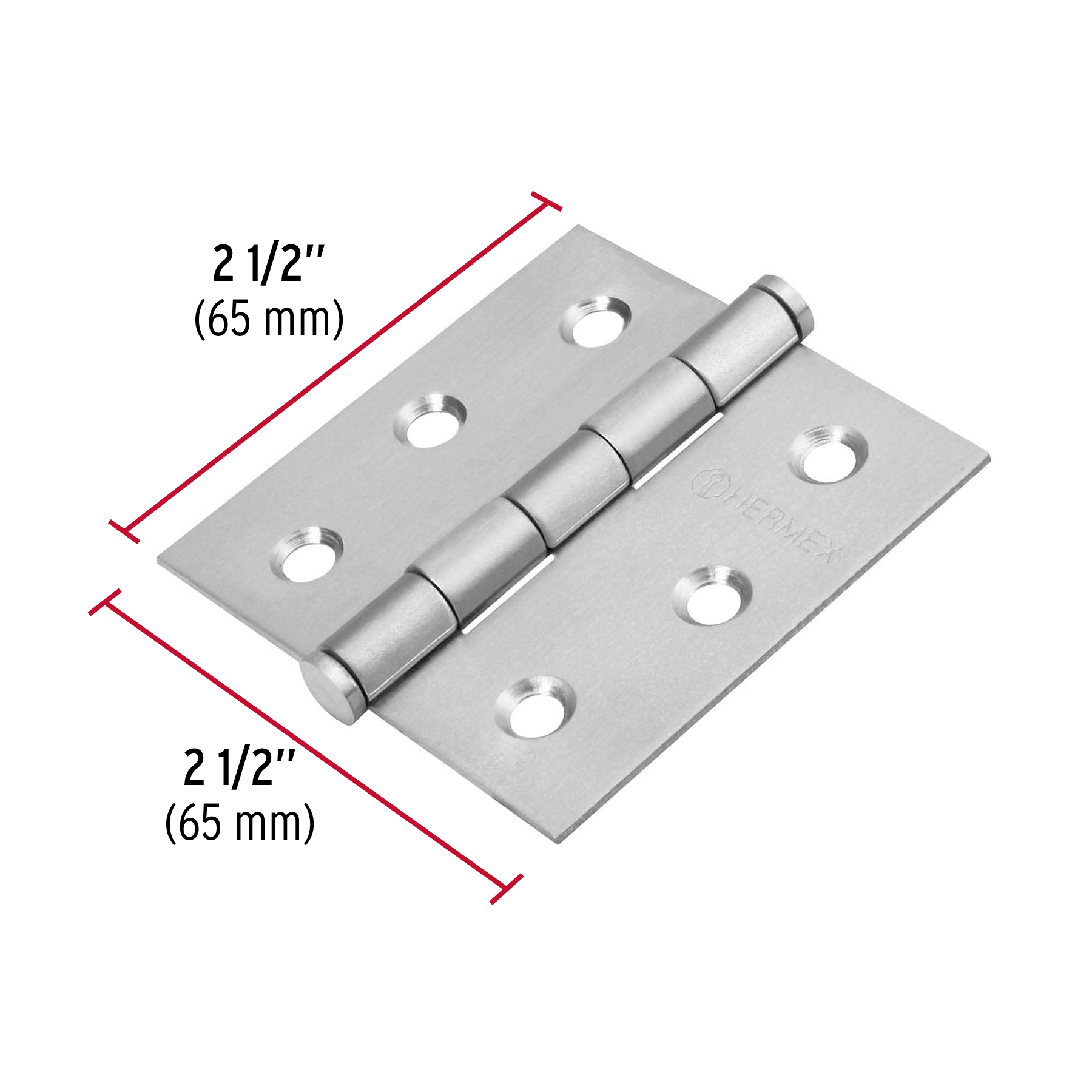 Bisagra cuadrada 2-1/2', acero inoxidable, plana - BC-254P / 43226