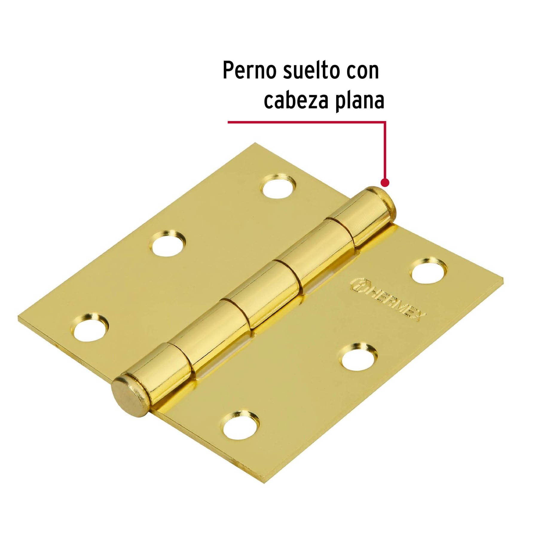 Bisagra cuadrada 3', acero latonado, plana - BC-301P / 43237