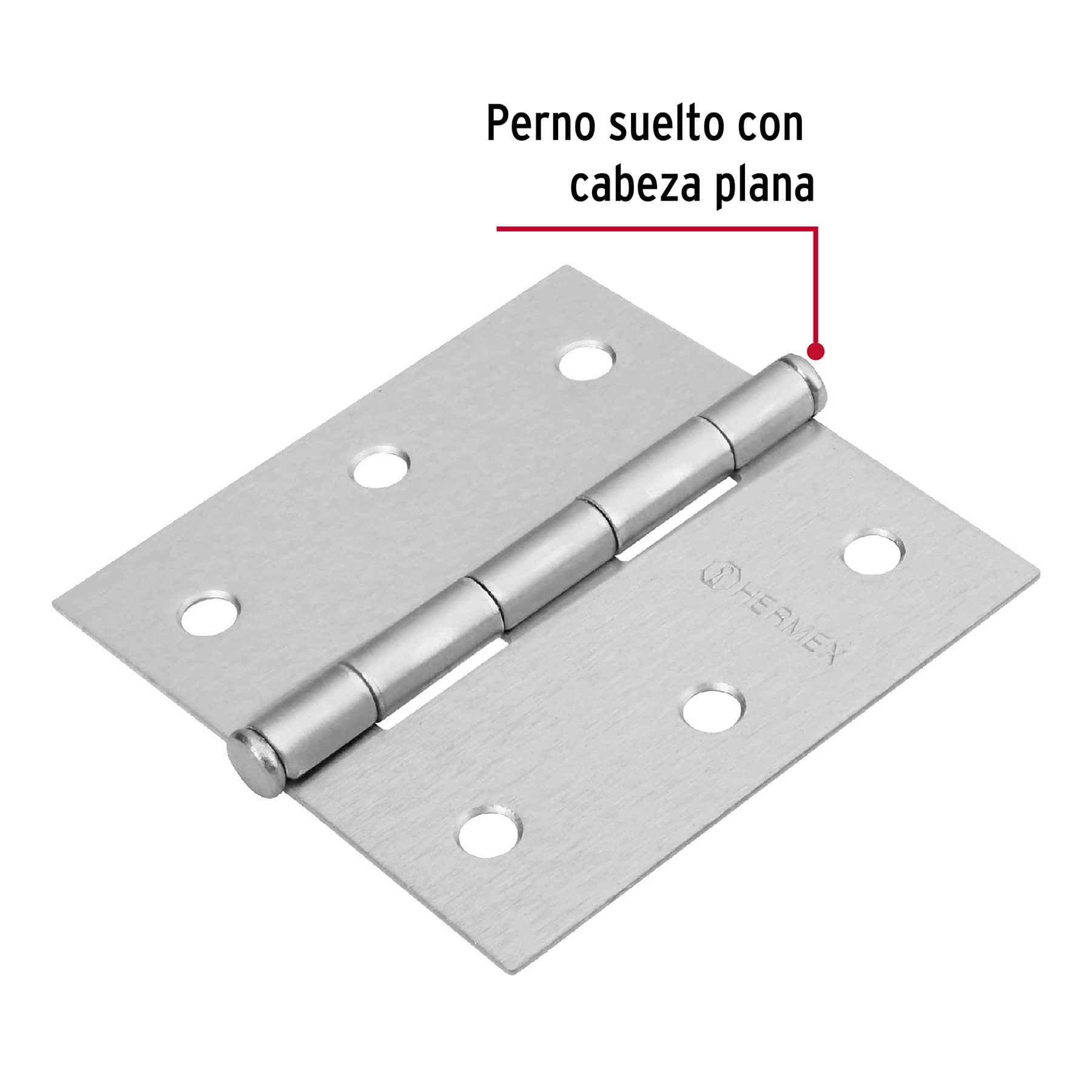 Bisagra cuadrada 3', acero cromo mate, plana, Hermex Basic - BC-303PP / 23687