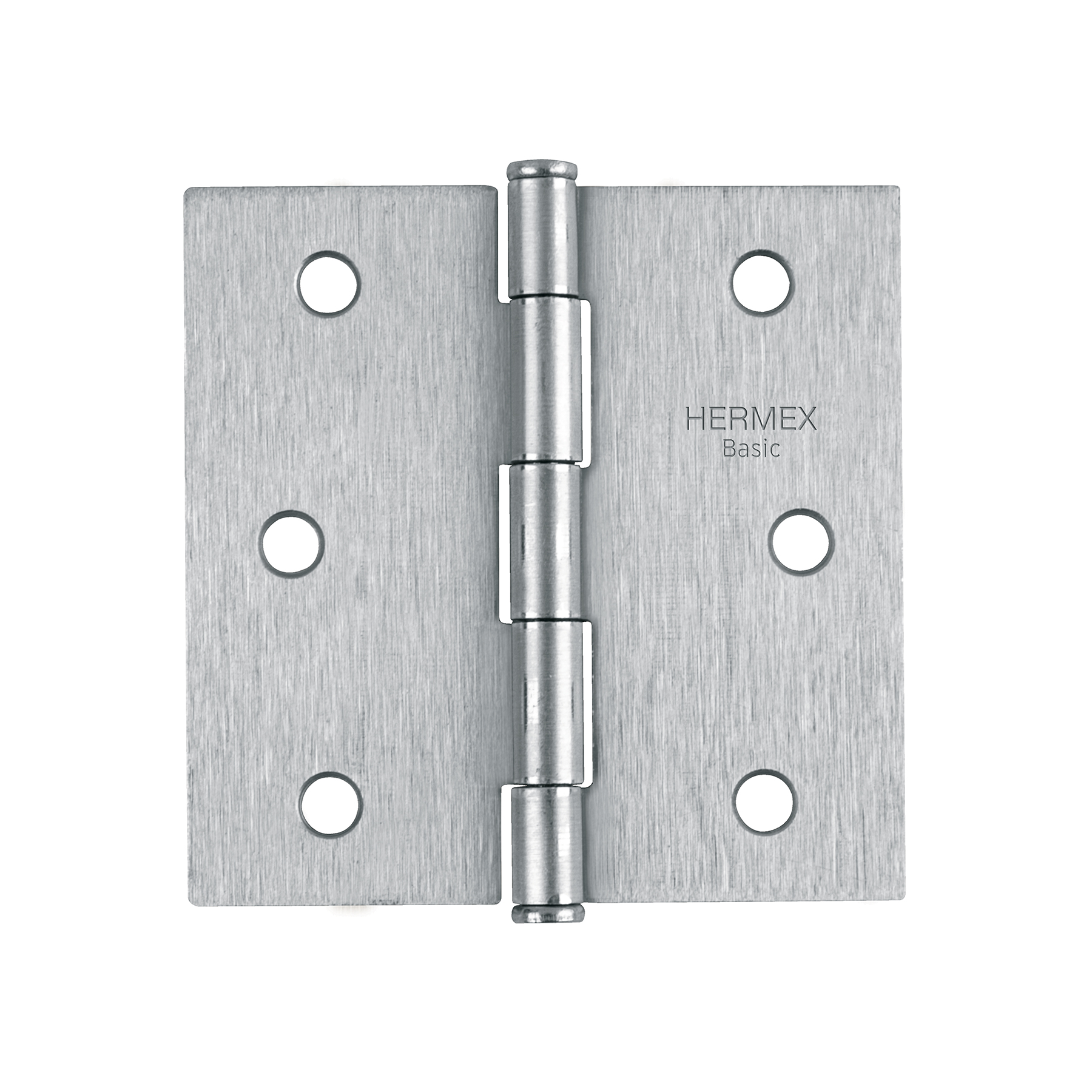 Bisagra cuadrada 3', acero cromo mate, plana, Hermex Basic - BC-303PP / 23687
