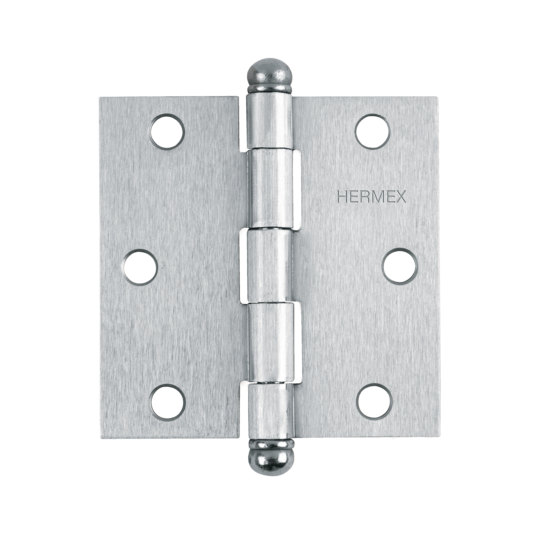 Bisagra cuadrada 3', acero cromo mate, redonda - BC-303R / 43256