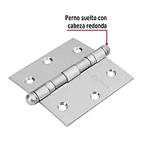 Bisagra cuadrada 3', acero inoxidable, redonda - BC-304R / 43222