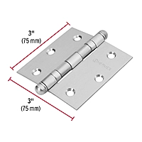 Bisagra cuadrada 3', acero inoxidable, redonda - BC-304R / 43222