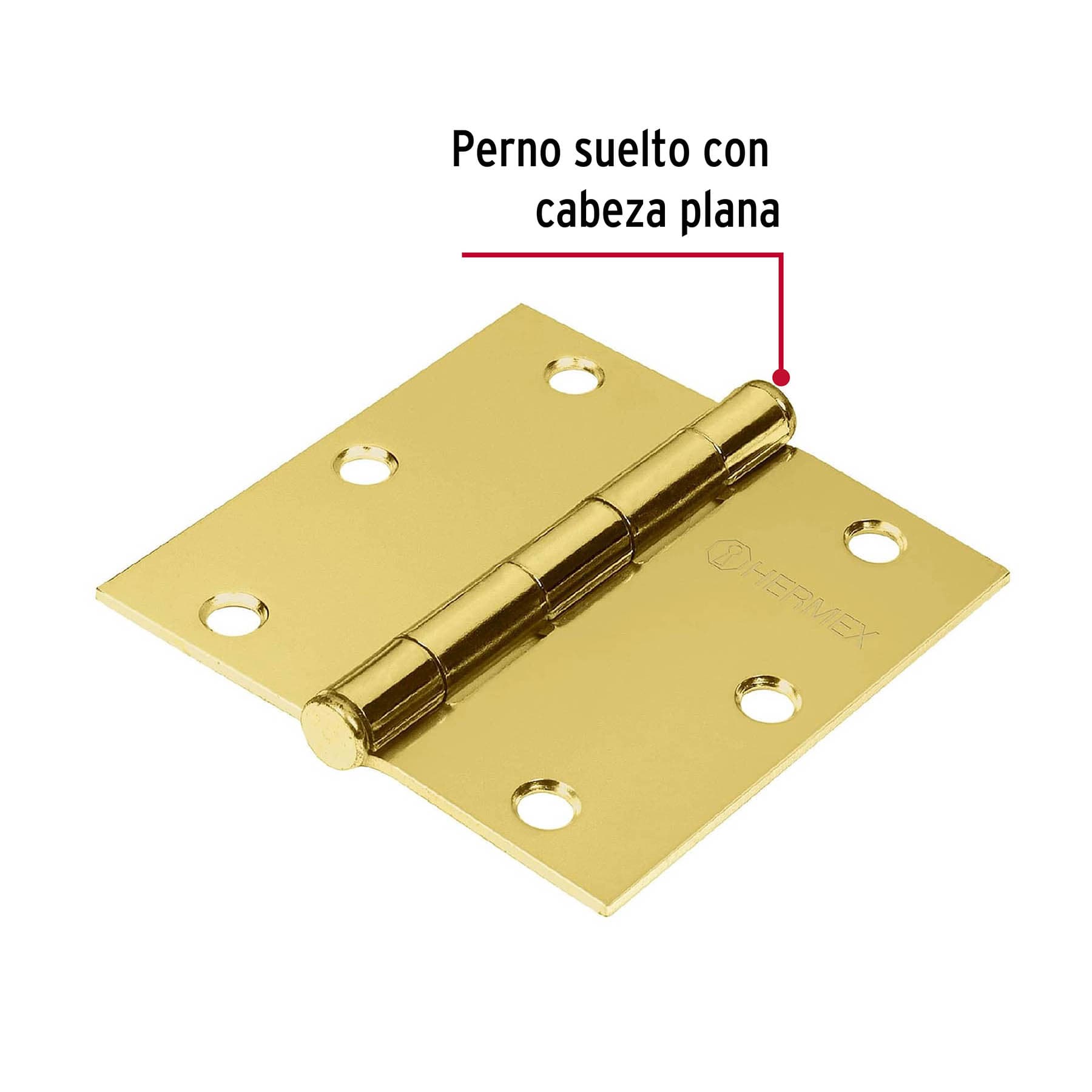 Bolsa con 2 bisagras cuadradas 3-1/2' acero latonado, plana - BC-351PB / 43243