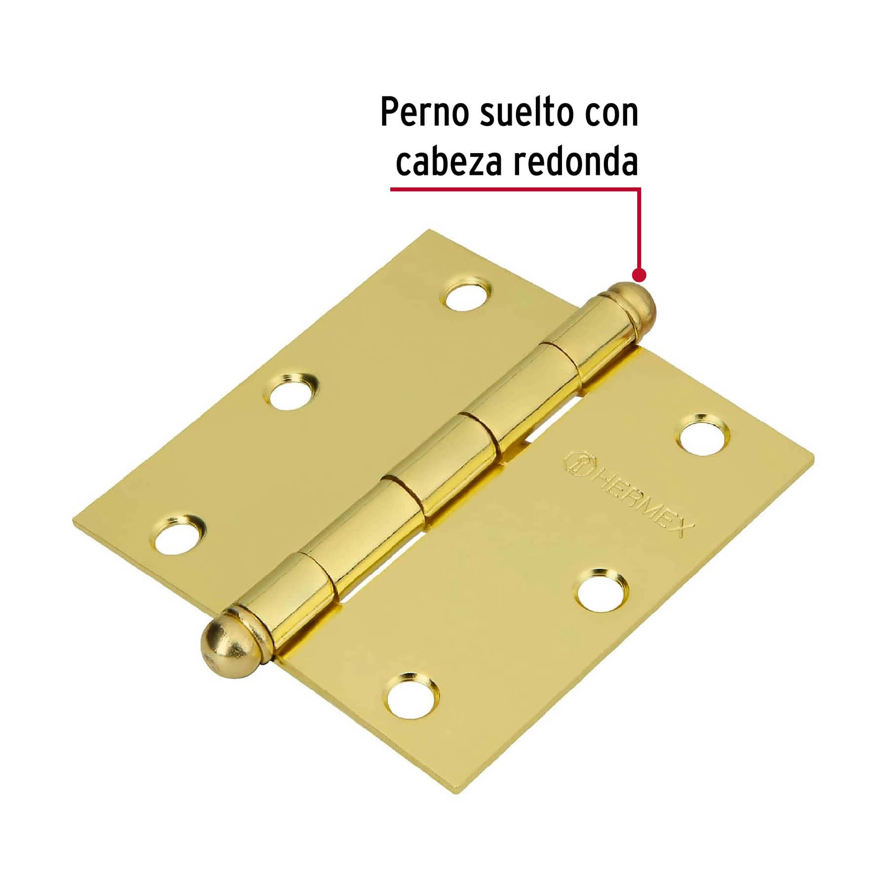 Bolsa con 2 bisagras cuadradas 3-1/2'acero latonado, redonda - BC-351RB / 43241
