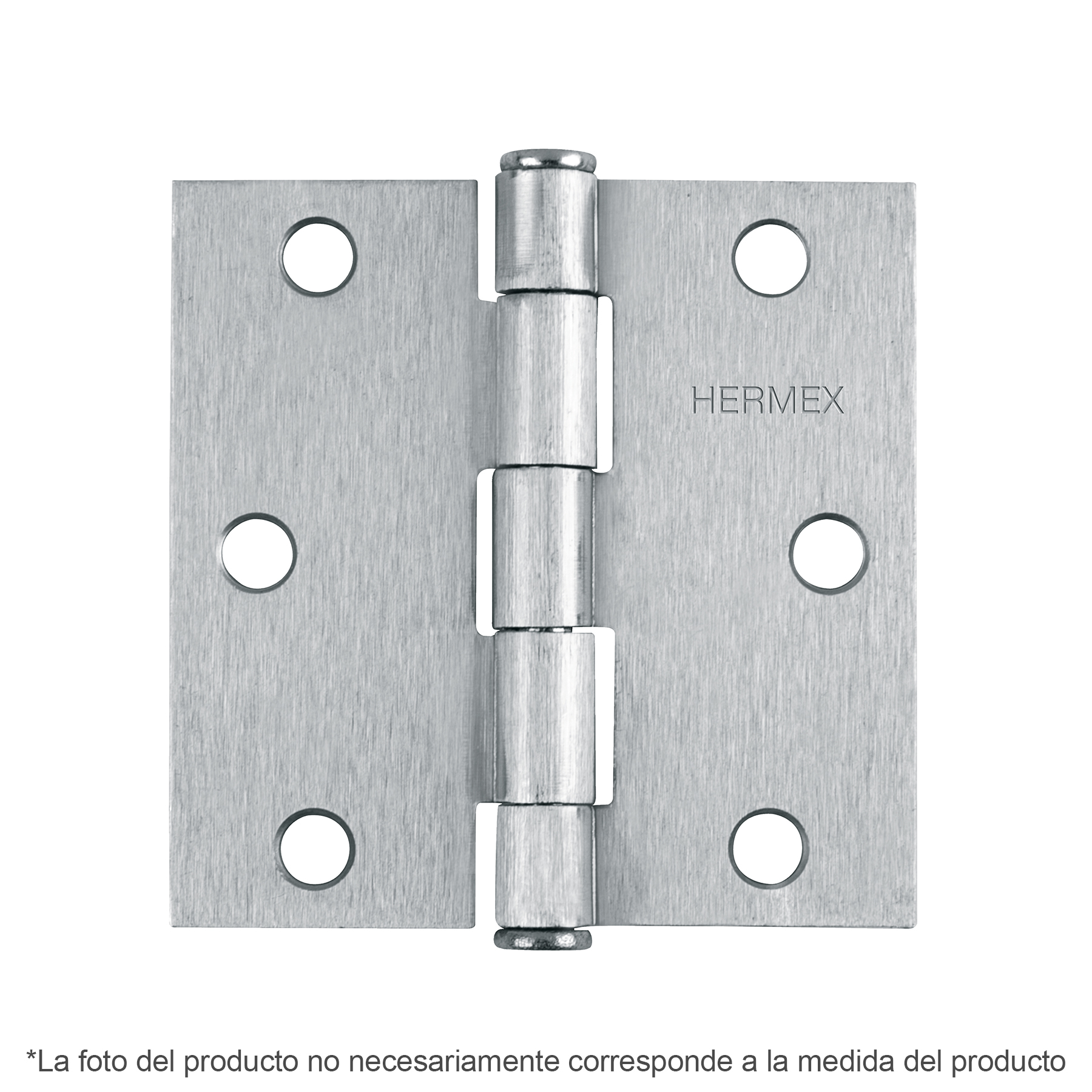 Bisagra cuadrada 3-1/2', acero cromo mate, plana - BC-353P / 43262