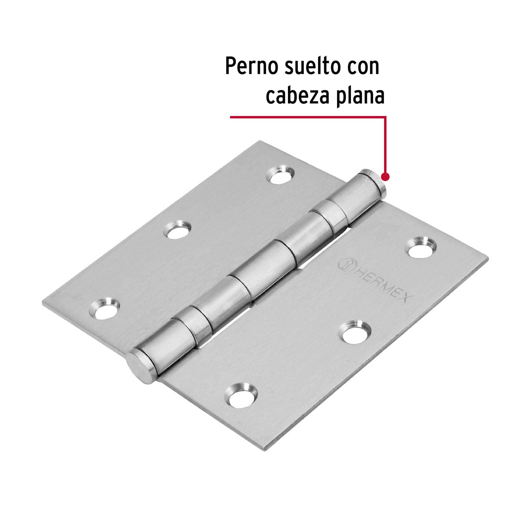 Bisagra cuadrada 3-1/2', acero inoxidable, plana - BC-354P / 43228