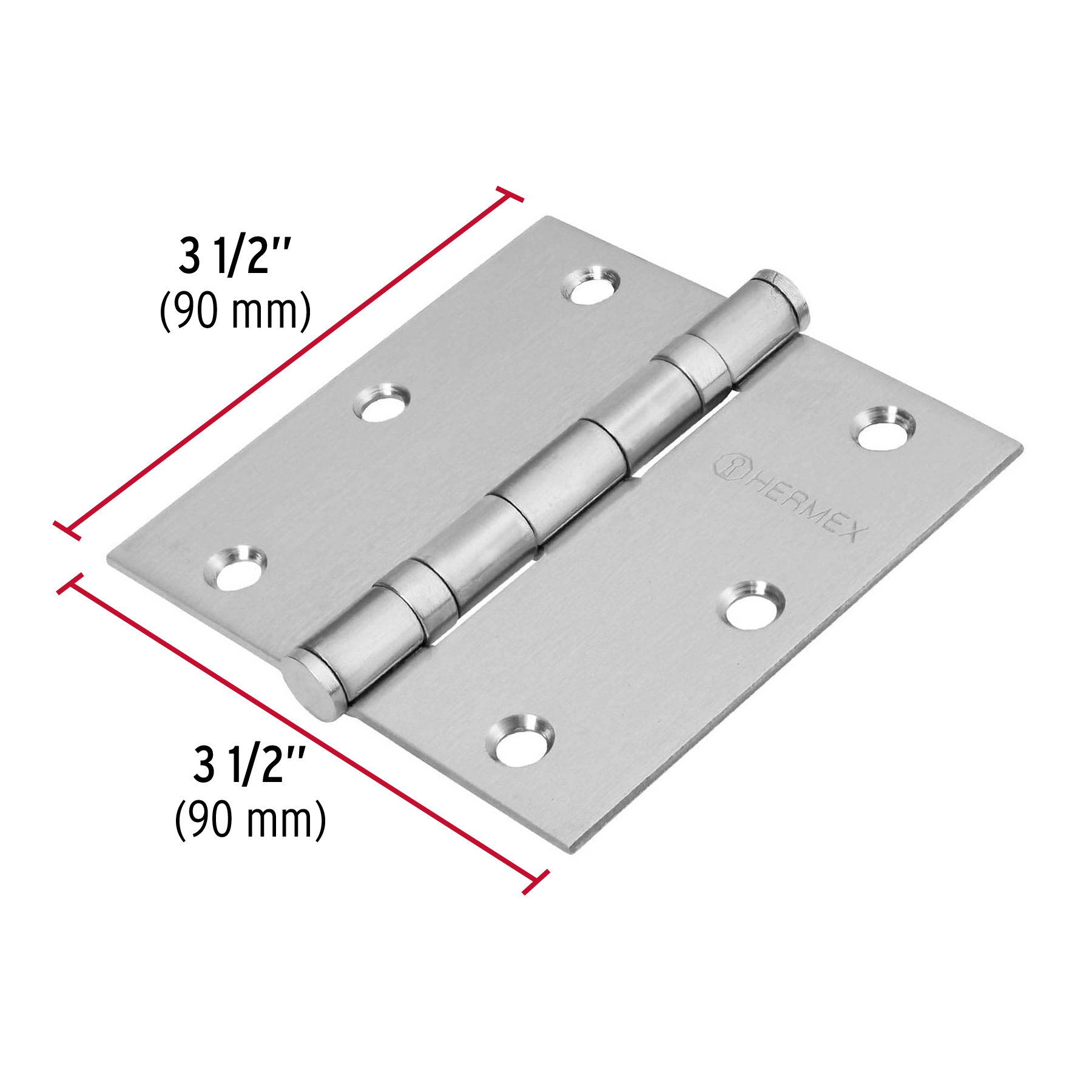 Bisagra cuadrada 3-1/2', acero inoxidable, plana - BC-354P / 43228