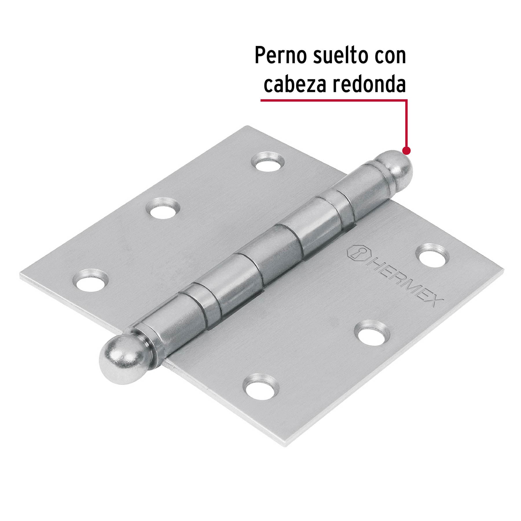 Bisagra cuadrada 3-1/2', acero inoxidable, redonda - BC-354R / 43223