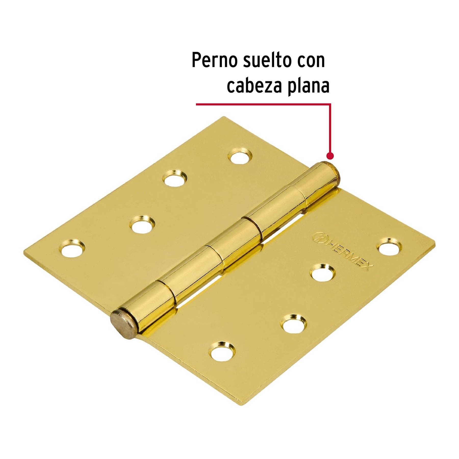 Bisagra cuadrada 4', acero latonado, plana - BC-401P / 43239