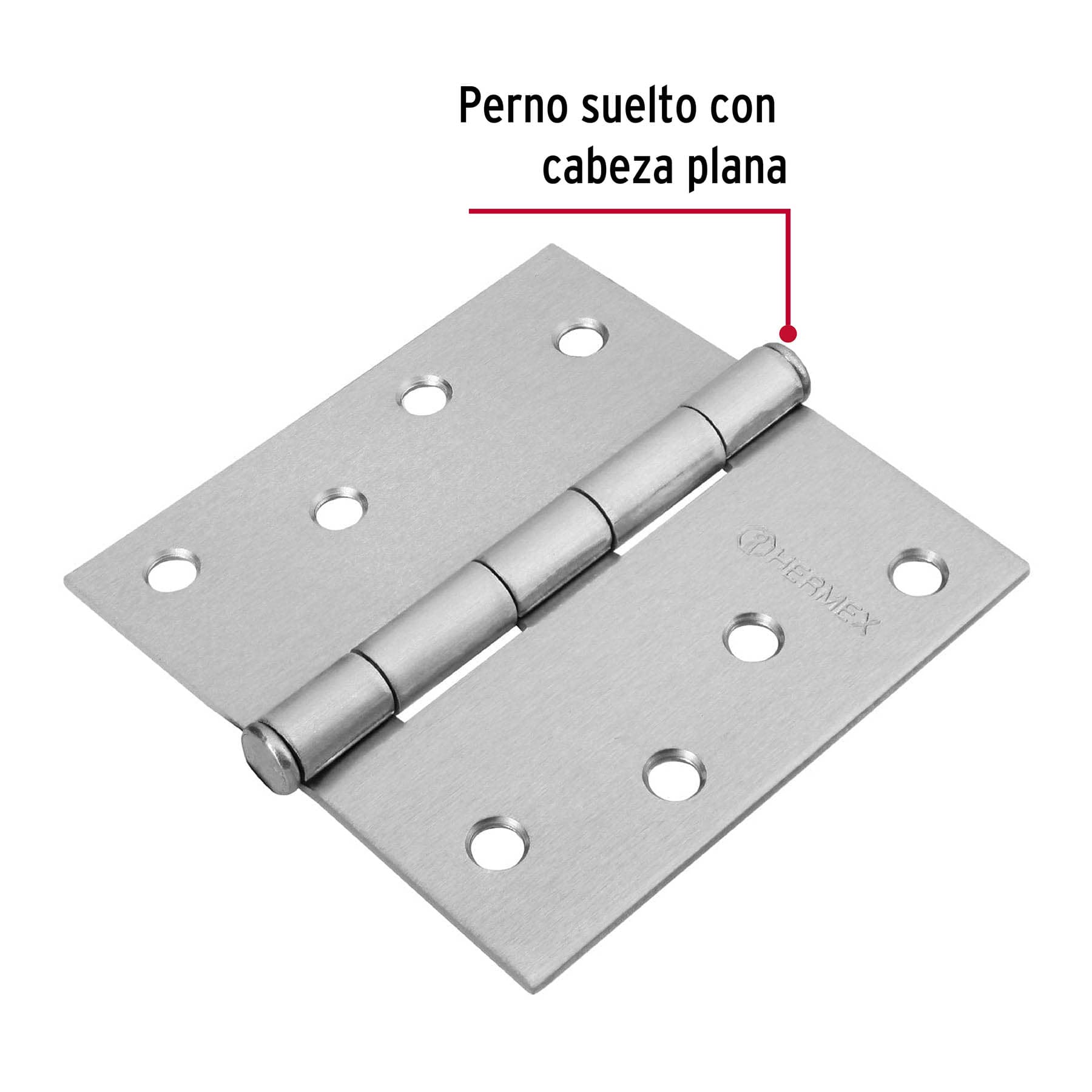 Bisagra cuadrada 4', acero cromo mate, plana - BC-403P / 43263