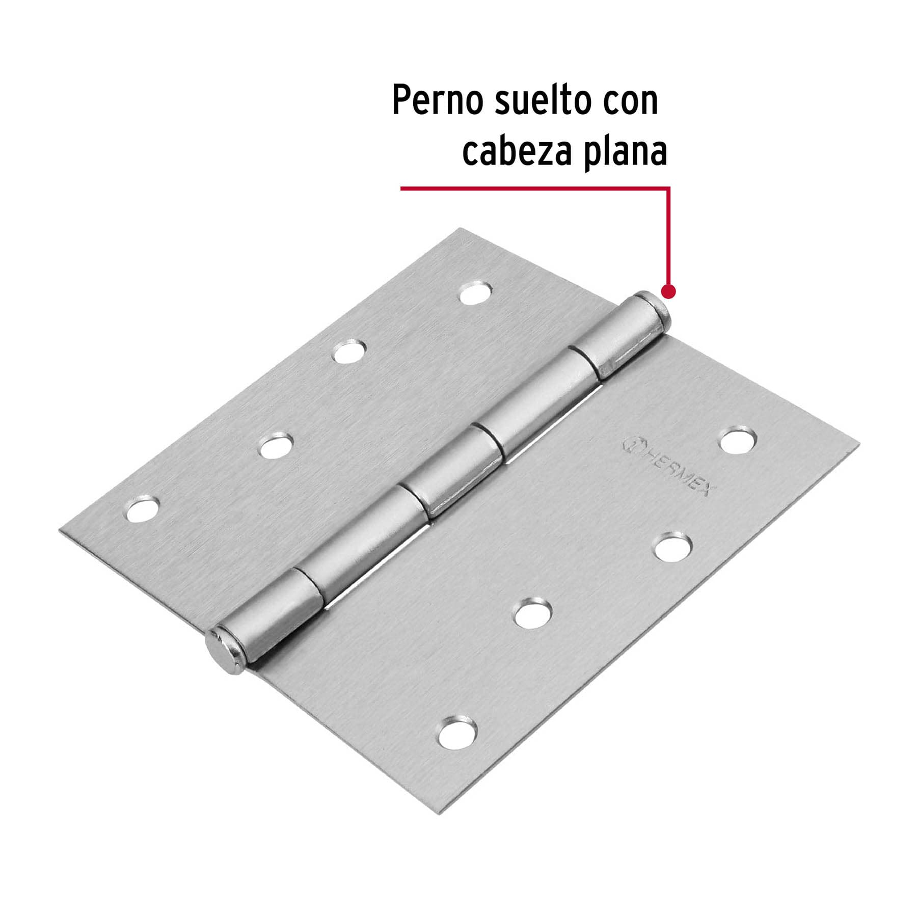 Bisagra cuadrada 4', acero cromo mate, plana, Hermex Basic - BC-403PP / 23689
