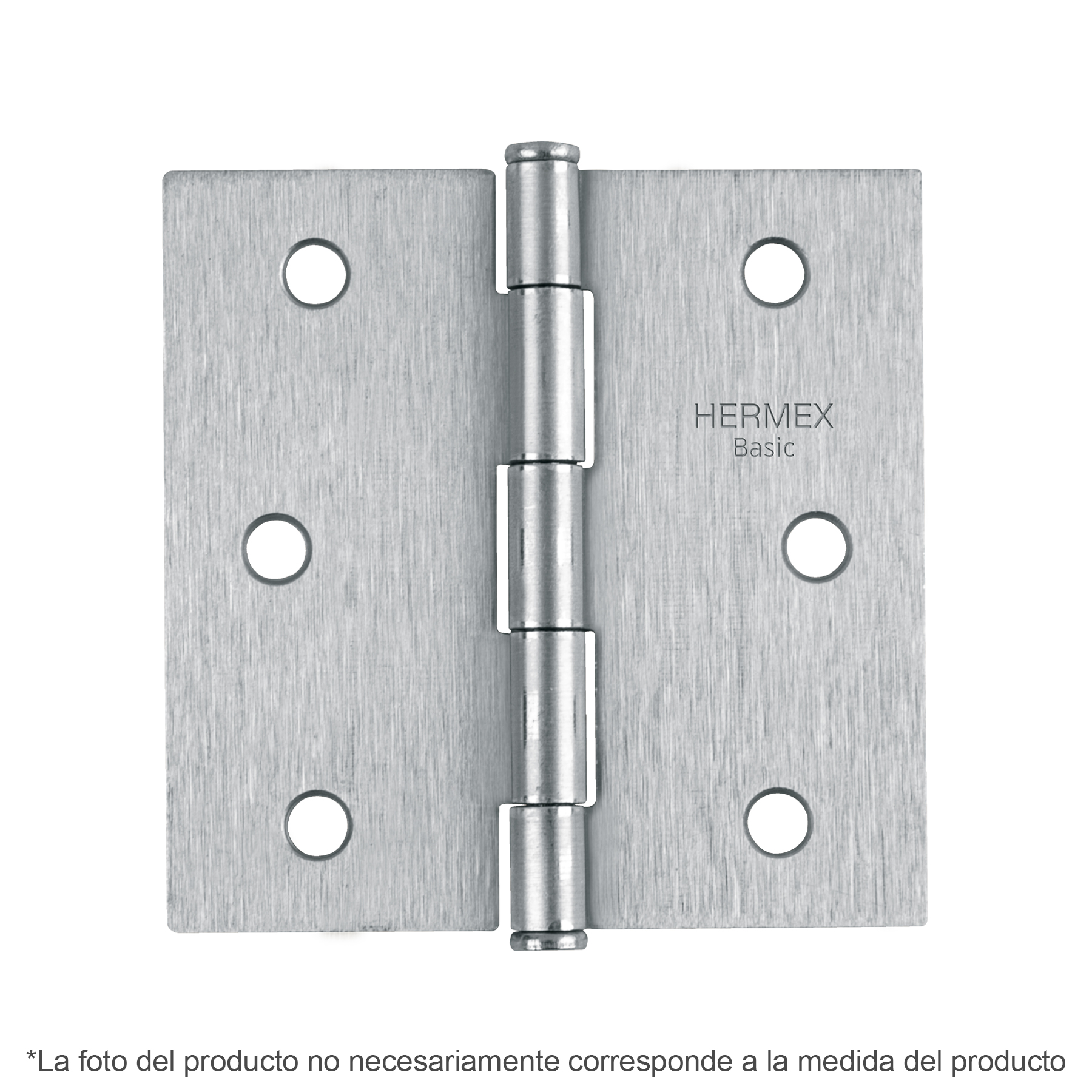 Bisagra cuadrada 4', acero cromo mate, plana, Hermex Basic - BC-403PP / 23689