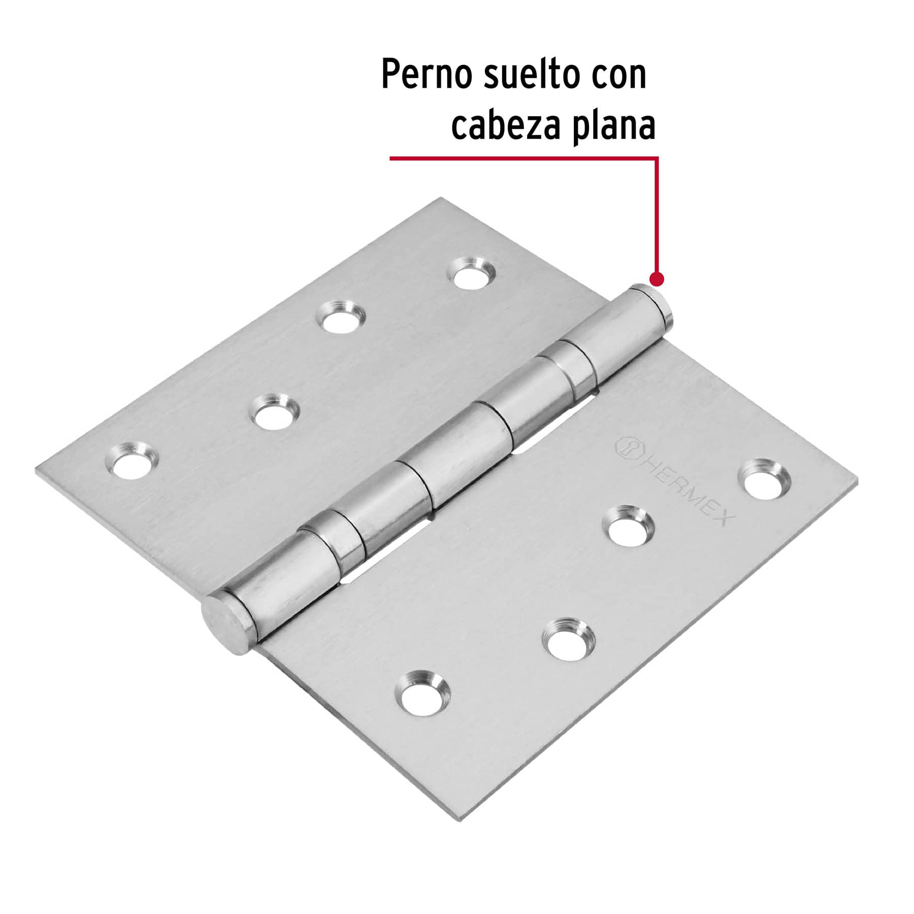 Bisagra cuadrada 4', acero inoxidable, plana - BC-404P / 43229