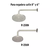 Brazo y chapetón de repuesto para regadera techo, satinado - BCH-710N / 45589