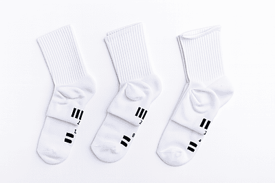 Long White Socks  3 Pcs