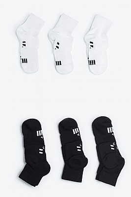 Medium Black & White Socks Offer 2 Packs of 3 Pcs