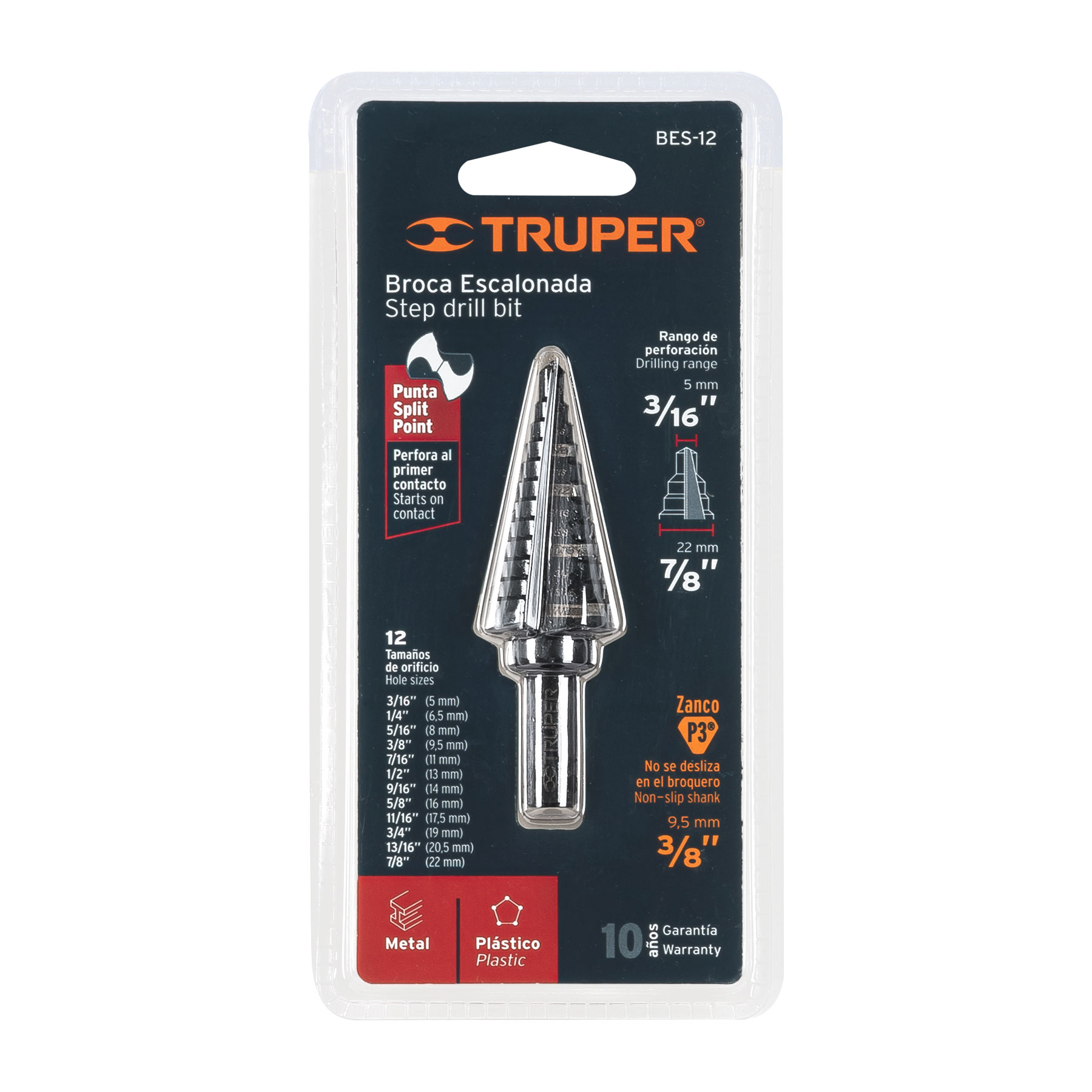 Broca escalonada óxido negro 12 escalones 3/16' a 7/8? - BES-12 / 12125