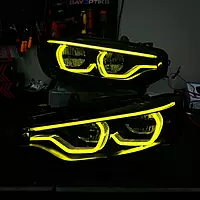 BMW F80 M3 / F82 M4 Ikon Style CSL Yellow / 6K White Headlight Upgrade Package (2018+ LCI2 LED Only)
