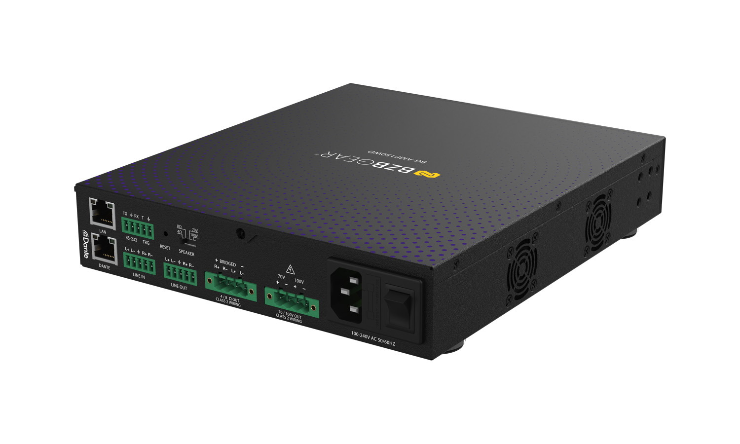 150W Class D Amplifier/Digital Signal Processor with Dante RS-232/LAN and Web GUI Control 150W Class D Amplifier/Digital Signal Processor with Dante RS-232/LAN and Web GUI Control