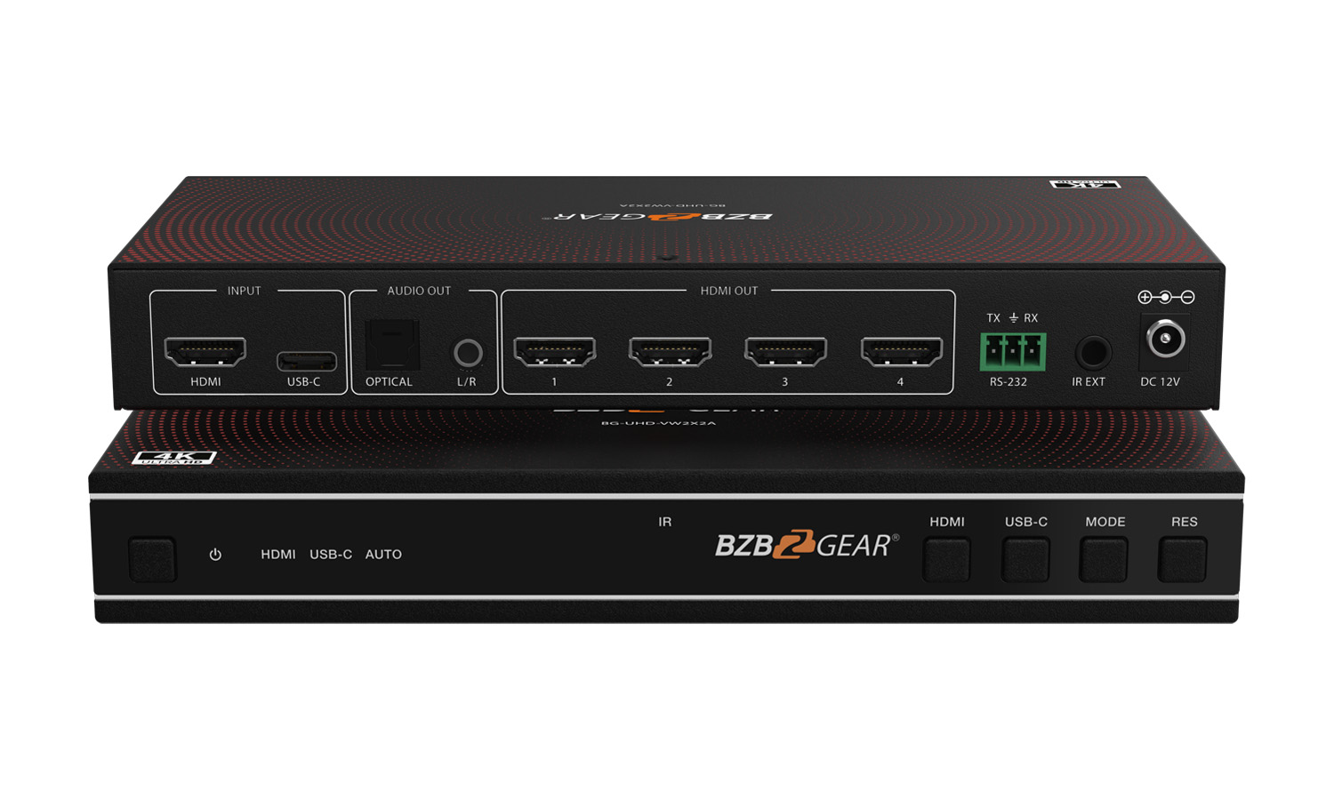 2x2 4K UHD HDMI/USB-C Switcher and Video Wall Controller with Audio De-embedding 2x2 4K UHD HDMI/USB-C Switcher and Video Wall Controller with Audio De-embedding