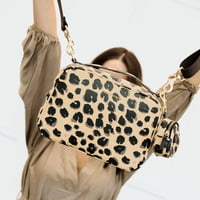 Little Pouch Charm- Leopard Vegan Leather