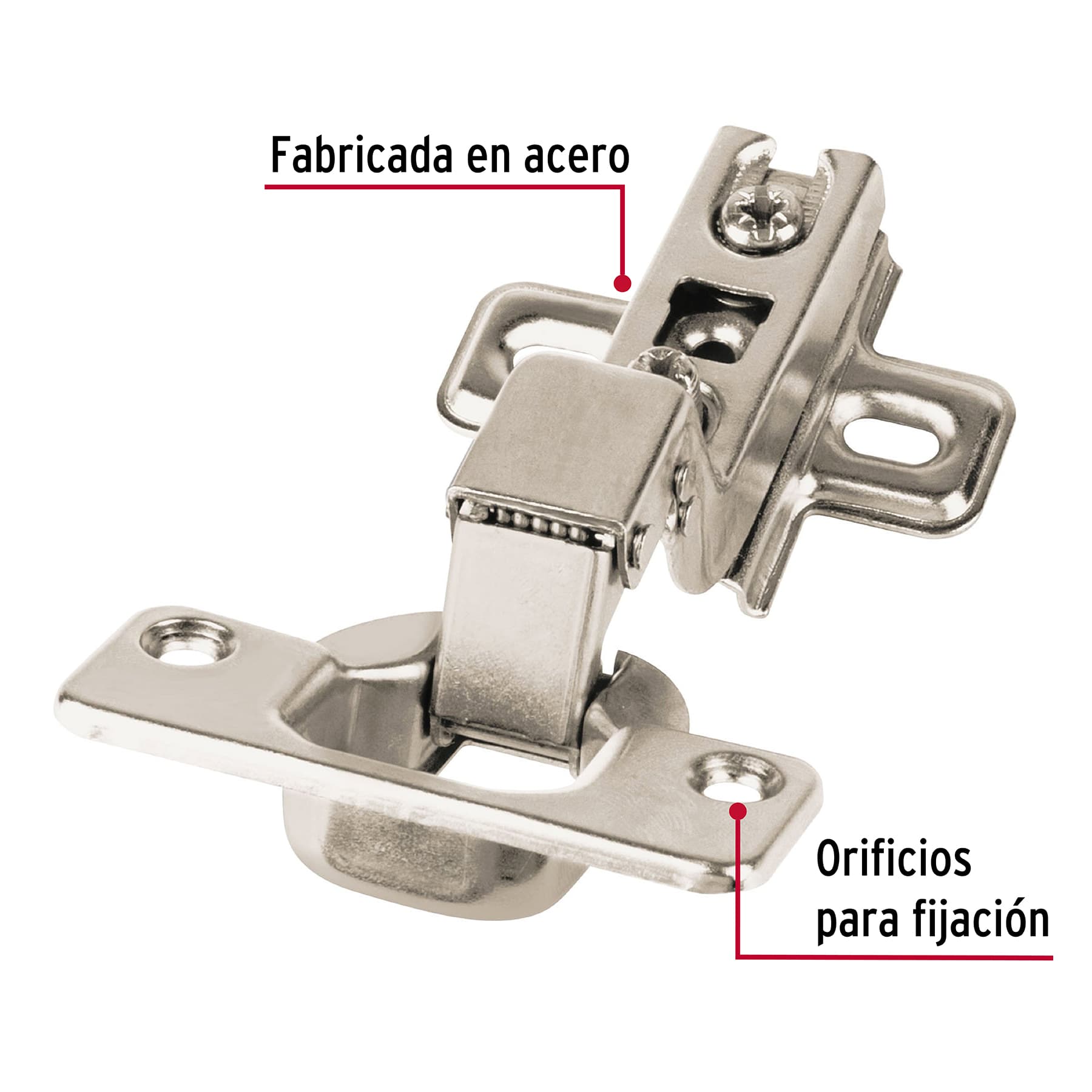 Bolsa c/2 bisagras bidimensionales de 110°,cobertura interna - BIDI-110I / 43159