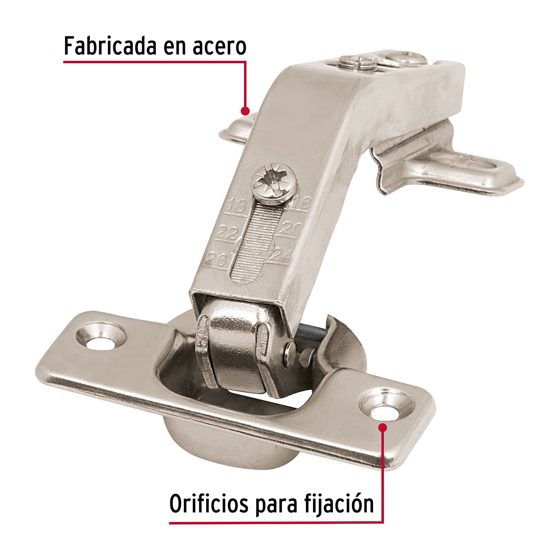 Bolsa con 2 bisagras bidimensionales de 135° - BIDI-135 / 43162