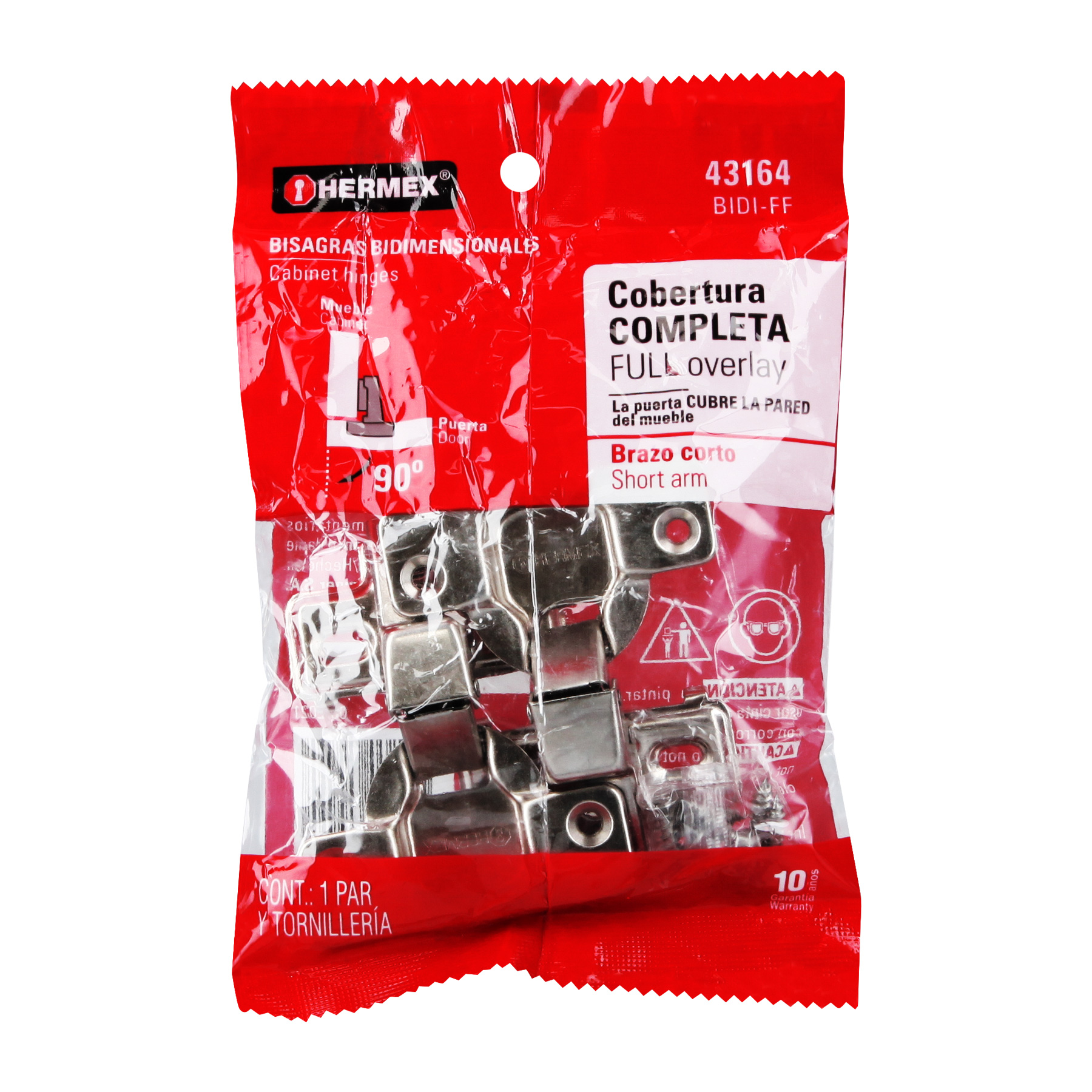 Bolsa con 2 bisagras bidimensionales de brazo corto - BIDI-FF / 43164