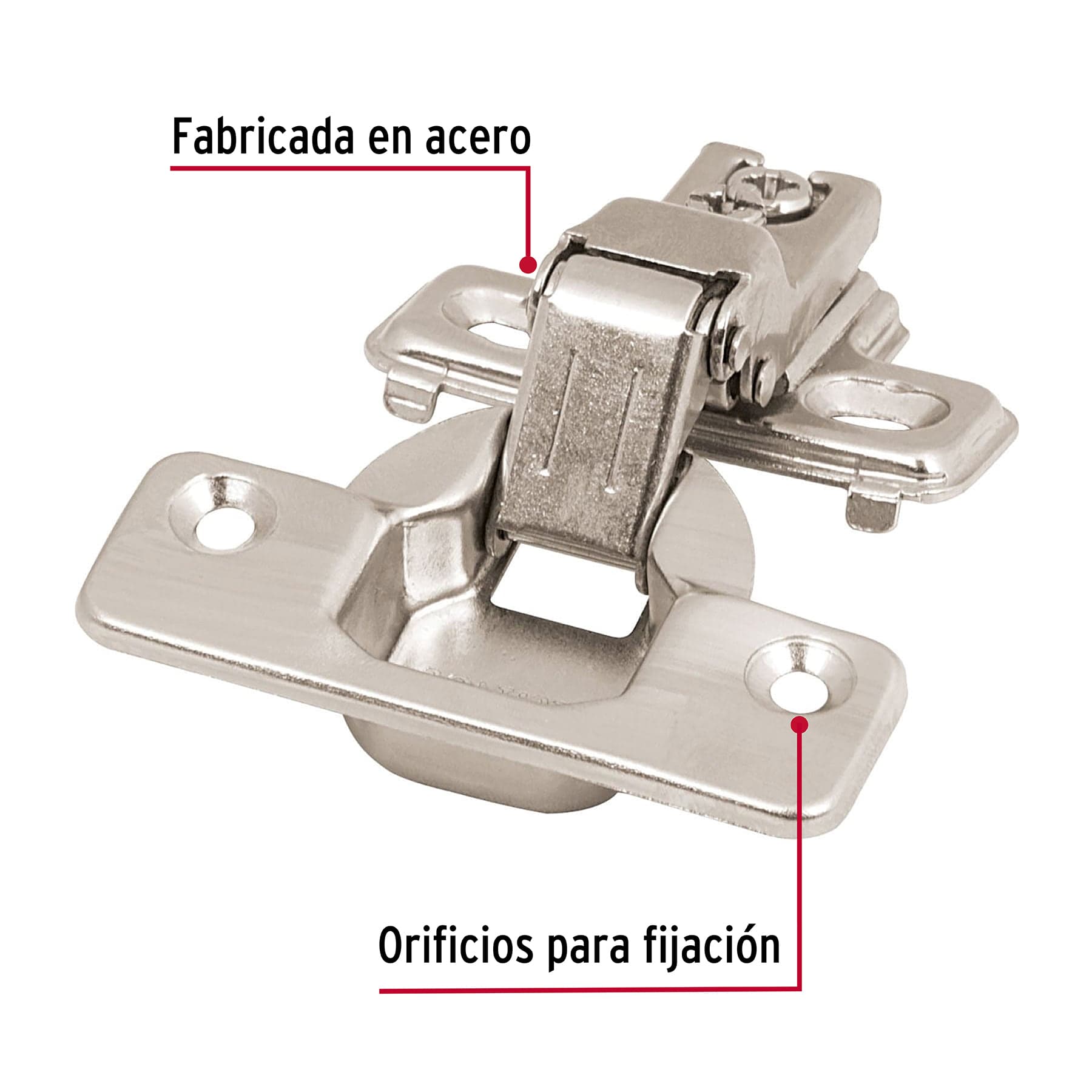 Bolsa con 2 bisagras bidimensionales de brazo corto - BIDI-FF / 43164