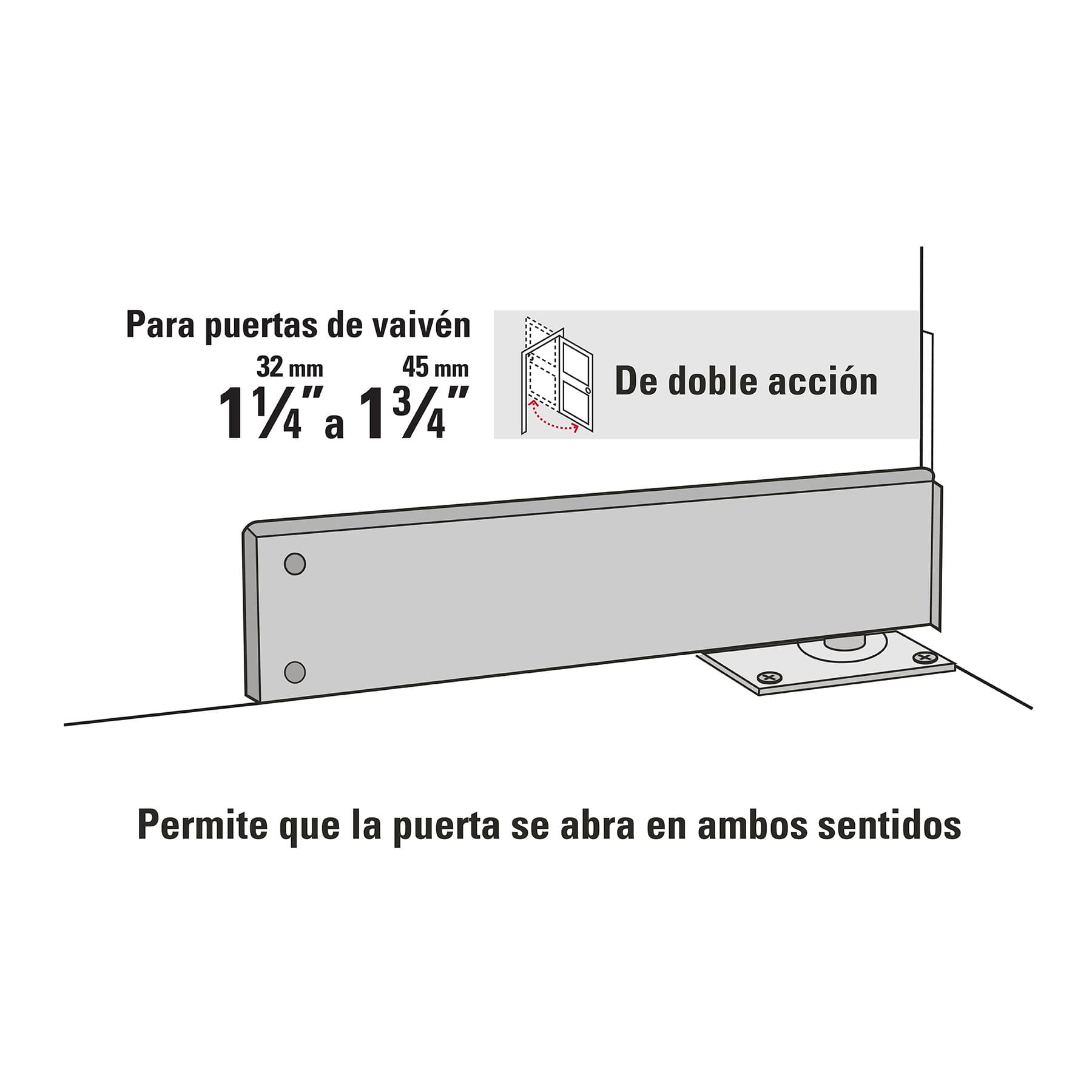 Bisagra de piso, acero cromado - BIP-153 / 43181