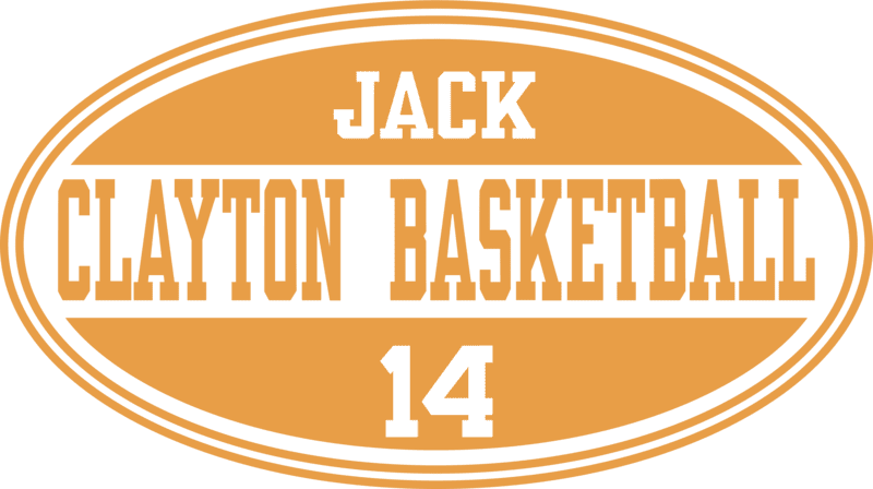 Personalized Vinyl Basketball Oval Sports Decals – Custom Team & Player Stickers
