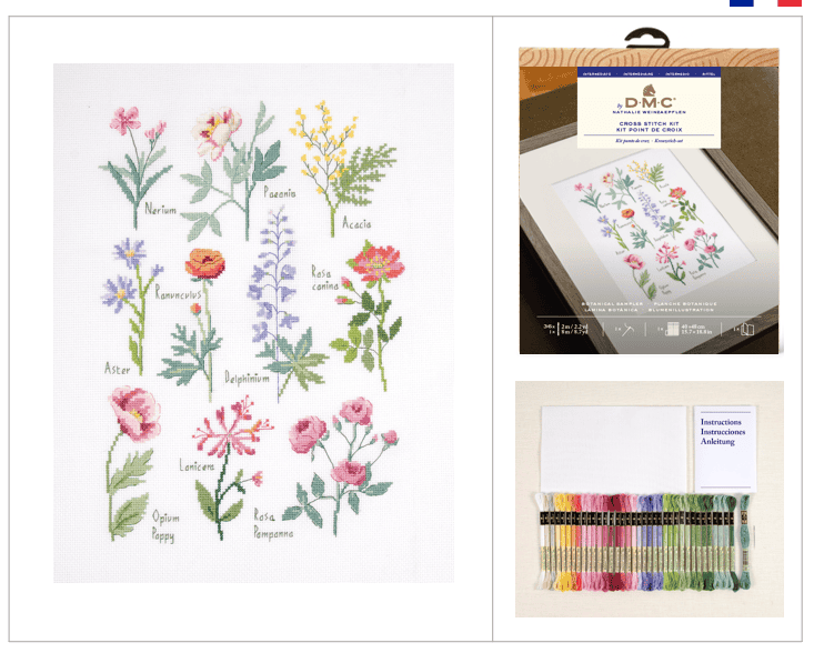 Kit Punto Croce DMC - Botanical Sampler Kit Punto Croce DMC - Botanical Sampler