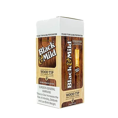 BLACK & MILD PLASTIC & WOOD TIP UPRIGHT $0.99 (25 CIGARS)