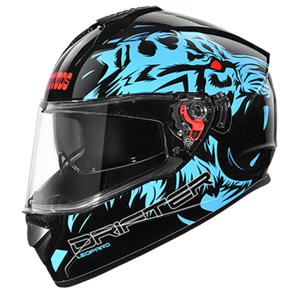 STUDDS DRIFTER D2 BLACK N1 BLUE D/V (XL) WITH SPOILER