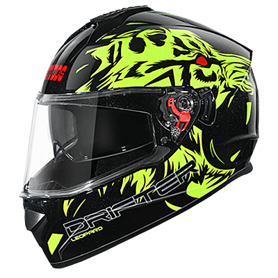 STUDDS DRIFTER D2 MATT BLACK N5 YELLOW D/V (L) WITH SPOILER