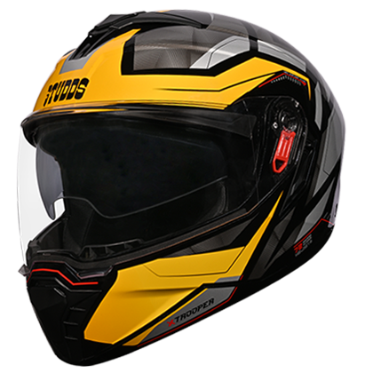 STUDDS TROOPER D1 MATT BLACK N5 YELLOW D/V (M)